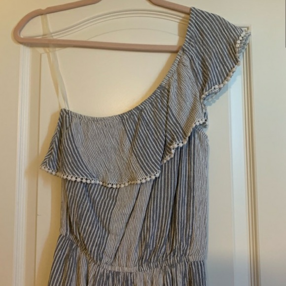 American Eagle One Shoulder Woven Striped Dress - Picture 3 of 4